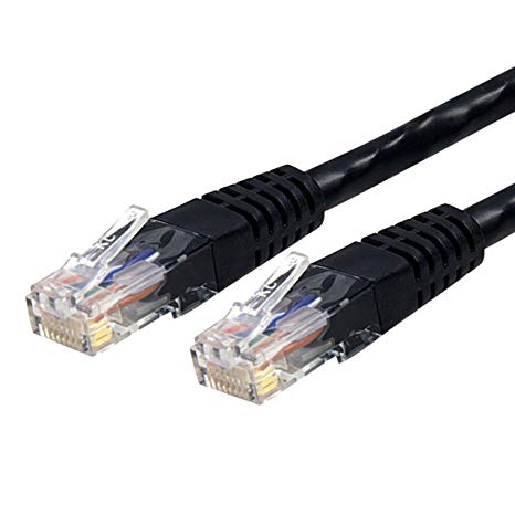 StarTech.com Cat6 Ethernet Cable - 50 ft - Black - Patch Cable - Molded Cat6 Cable - Long Network Cable - Ethernet Cord - Cat 6 Cable - 50ft