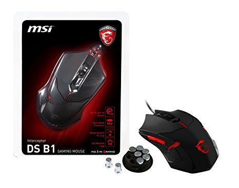 MSI USB Optical Gaming Mouse with Ergonomic Design & Weight System (Interceptor DS B1)