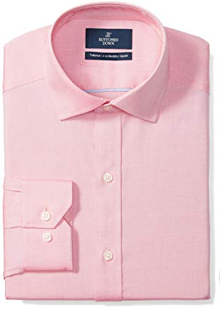 Buttoned Down Men's Tailored Fit Solid Non-Iron Dress Shirt (3 Collars Available)