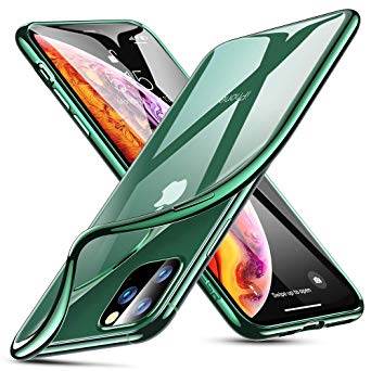 ESR Essential Zero for iPhone 11 Pro Case, Slim Clear Soft TPU, Flexible Silicone Cover for iPhone 11 Pro 5.8-Inch (2019), Dark Green Frame