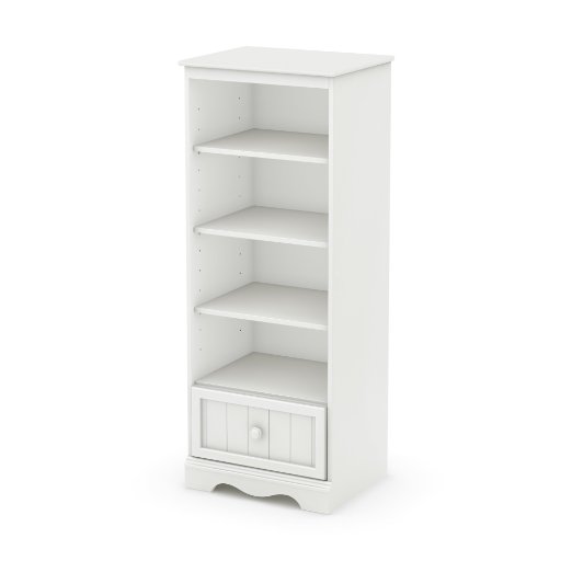 South Shore Savannah Shelving Unit with Drawer, Pure White