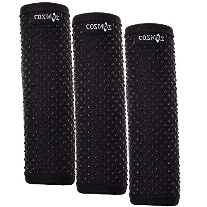 Cosmos Pack of 3 Black Color Non Slip Comfort Neoprene Handle Wraps Grip for Travel Bag Luggage Suitcase