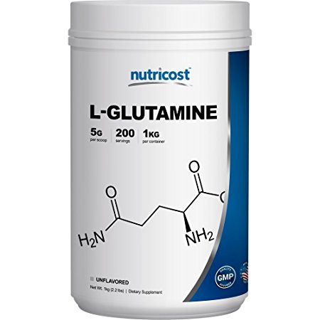 Nutricost L-Glutamine Powder 1 KG - Pure L Glutamine - 5000mg per Serving - High Purity