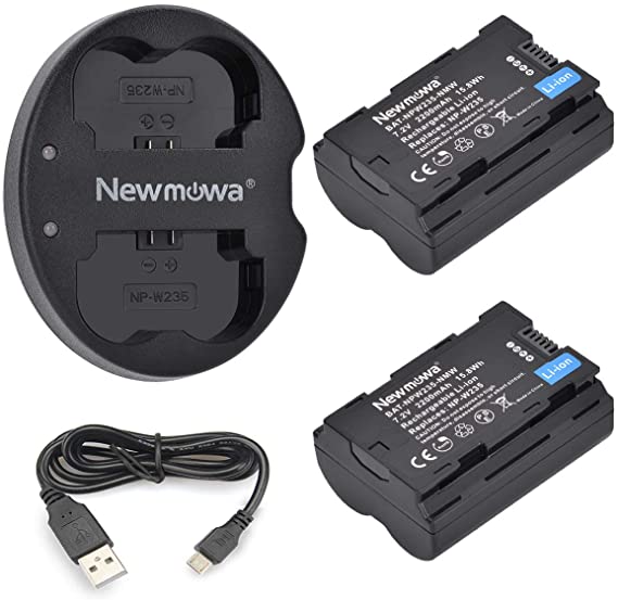 Newmowa NP-W235 Replacement Battery (2 Pack) and Dual USB Charger for Fujifilm X-T4