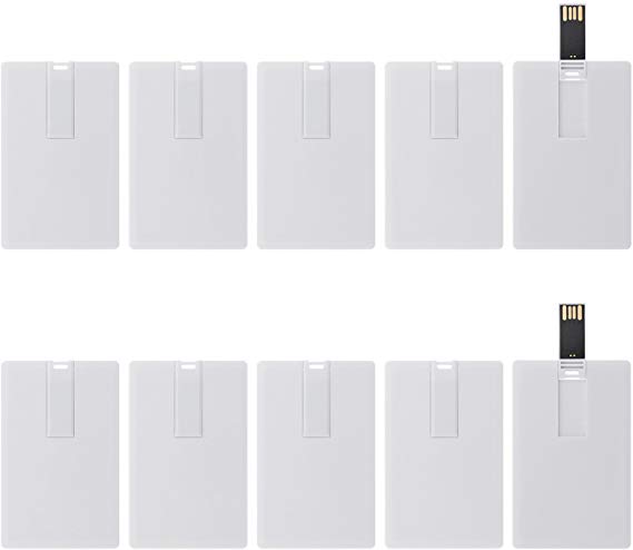 KEXIN Bulk Flash Drive 2G USB Business Card Credit Card Bank Card Shape Flash Drive Memory Stick Key Credit USB Drive - Bulk USB Flash Drives - 2GB 20 PCS (White Card)