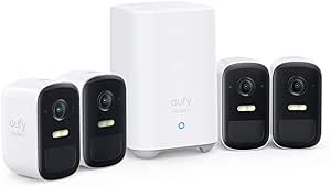 eufy Security, eufyCam 2C 4-Cam Kit, Wireless Home Security System with 180-Day Battery Life, HomeKit Compatibility, 1080p HD, IP67, Night Vision, No Monthly Fee