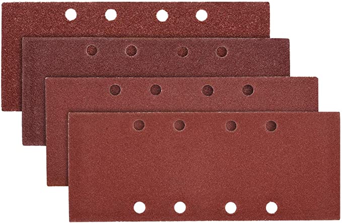 Navaris 25 pcs Sanding Sheets - Assorted P40, 60, 80, 100 Grit Sand Paper for Wood Metal Hook and Loop Pads for Orbital Sander 93 x 230 mm