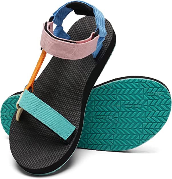 Womens-Sport-Sandals Outdoor-Hiking-with-Arch-Support Comfortable Webbing-Water-Athletic Beach-Shoes for Travel-Walking-Trekking-Camping