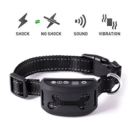 Bark Collar [2018 Upgrade Version] Dog Bark Collar 7 Adjustable Sensitivity and Intensity Levels for Anti Bark Control with Vibration No Harm Shock, Rechargeable and Rainproof