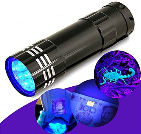 UVs Flashlight Black Light, Handheld Blacklight Flashlights 9 Led 395nm Mini Light Torch Detector for Dog Pet Urine Stains, BedBugs and Scorpions Black