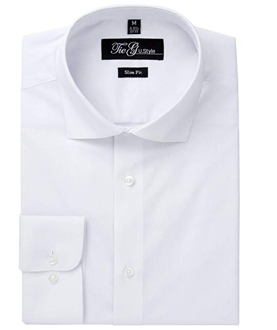 Slim FIT Men's Shirt Strech Span : Shirt(White :Stretch,Black/Blue :Pure Cotton) Check Narrow Waist,