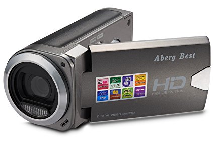 ABERG BEST HD Digital Video Camera - 8 mega pixels 720P HD Digital Camera - 2.7 inch LCD Screen - Students Camcorder - Handheld Sized Digital Camcorder Indoor Outdoor for Seniors / Teens / Unisex Children / Kids (gray)