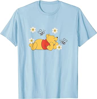 Disney Winnie The Pooh In Nature With Bees Floral Portrait T-Shirt