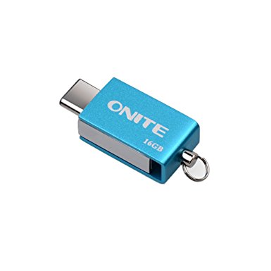 Onite 16G Blue 2 in 1 OTG Type C USB 3.0 Flash Drive External Storage for 2015 New MacBook, 2016 MacBook Pro, Chromebook Pixel, Google Pixel, XL, Nexus 5X, Nexus 6P, Moto Z