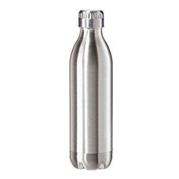 Oggi 8085.0 Stainless Steel Calypso Double Wall Sports Bottle with Screw Top (.05 Liter, 17oz )-Satin Lustre Finish