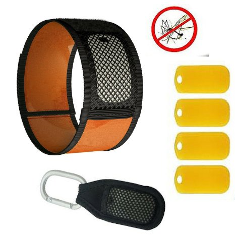 Mosquito Repellent Bracelet No Deet All Natural Insect Bug Band Prevents Bites & Keeps Mosquitoes Away Best for Travel Camping Fishing Indoor Outdoor Repeller Wristband Free Clip & 60 days Protection