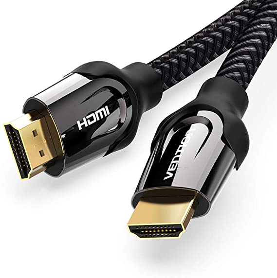 Vention 4K HDMI Cable HDMI 2.0 Cable High Speed 18Gbps,Nylon Braided,Support 3D 1080P,Ethernet and Audio Return (ARC) Compatible for Xbox 360, Playstation 3/4,Apple TV,DVD(2.5Ft/0.75m)