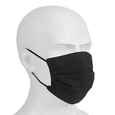 Protect Reusable Face Mask for Adults, 5 Count | Cloth Black Face Masks Reusable with 3 Layers of Protection | Black Face Mask Comfortable, Adjustable Nose Wire and Machine Washable Masks
