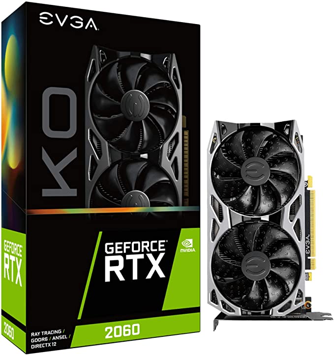 EVGA GeForce RTX 2060 KO GAMING, 06G-P4-2066-KR, 6GB GDDR6, Dual Fans, Metal Backplate