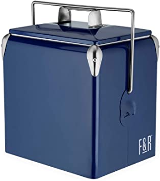 Foster & Rye 7069 Vintage Metal Cooler, One Size, Blue, Set of 1