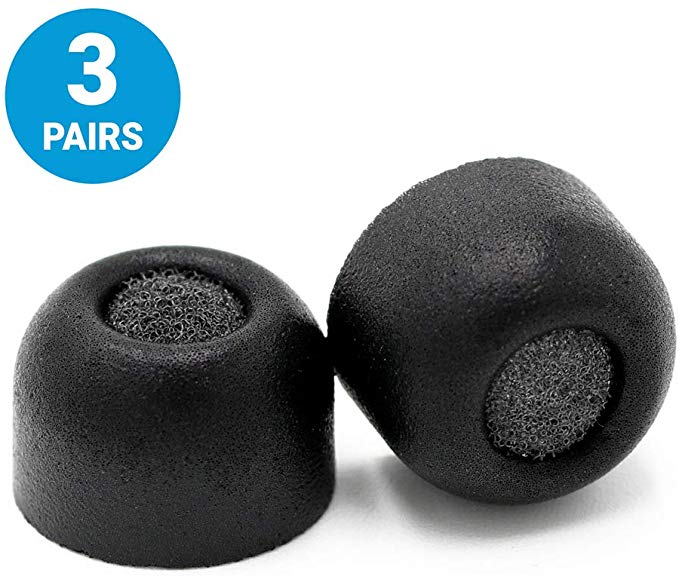 Comply TrueGrip Pro Memory Foam Tips for Samsung Galaxy Buds True Wireless Earbuds - Secure Fit Tips with TechDefender Made from Comfortable Memory Foam - 3 Pairs (Medium/Large)