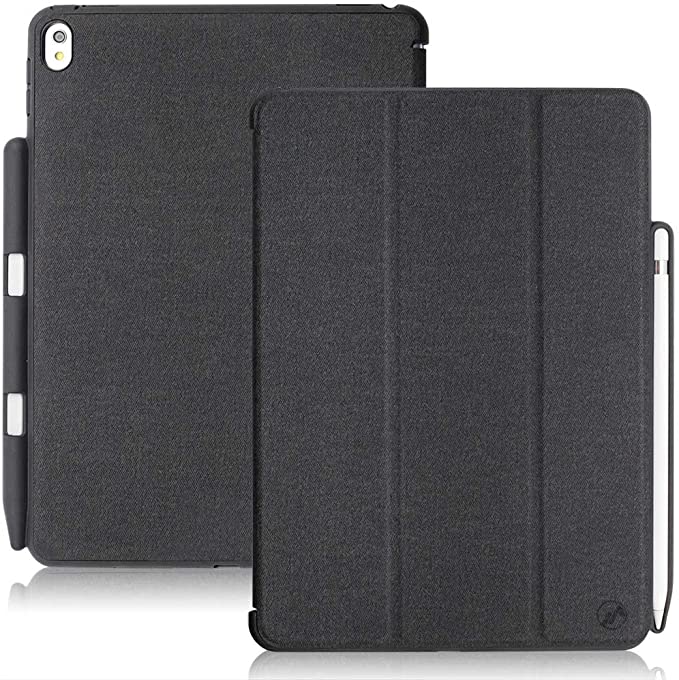 Maxace iPad Air (3rd Gen) 10.5” 2019 / iPad Pro 10.5” 2017 Case with Pencil Holder, Ultra Lightweight Shockproof Stand Protective Cover Shell, with Auto Wake/Sleep - Black