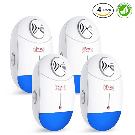 Eastoan [2018 Upgraded Ultrasonic Control Plug in-Electronic Mouse Rat Insect Bug Ant Pest Repellent