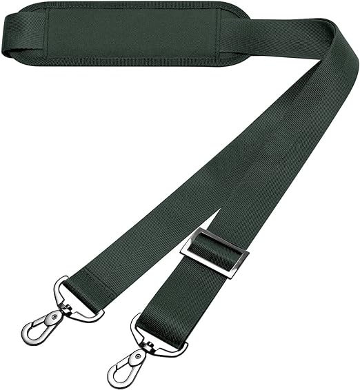 MOSISO 56 inch Shoulder Strap, Adjustable Thick Soft Universal Replacement Non-Slip Fit Padded with Metal Swivel Hooks for Laptop Shoulder Bag/Laptop Messenger Bag/Crossbody Bag, Emerald Green