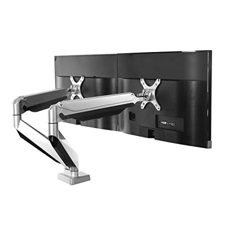 FLEXIMOUNTS D7D Dual LCD Arm Monitor Mount for 10''-27'' Computer Screen Heavy Duty Swivel Desk Mounts Height Adjustable Gas spring