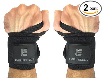 Wrist Wraps 18 Professional Quality by Evolutionize Powerlifting Bodybuilding Weight Lifting Wrist Supports for Weight Training