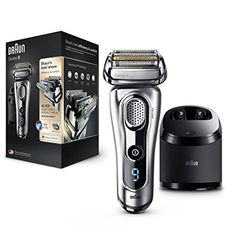 Braun Series 9 9290cc Men's Electric Foil Shaver, Wet and Dry with Clean and Renew Charge Station, Rechargeable and Cordless Razor - Silver