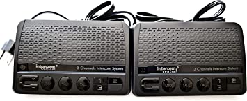 Intercom Central® GROUND wire Power-line 3 CHANNELS Intercom System, Two Stations Set.
