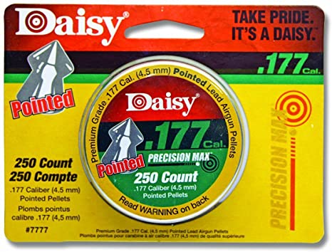 Daisy Outdoor Products 250 ct. Pointed Field Pellets . 177 PDQ (Silver, 4.5 mm)