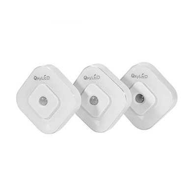 OxyLED N08 Motion Sensing Night Light Square White 3 pack