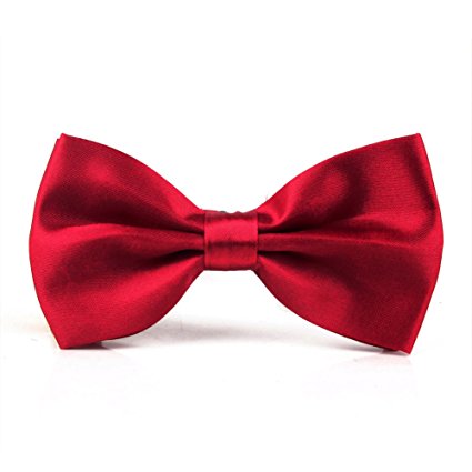 HDE Pre-tied Bowtie Adjustable Satin Polyester Bow Tie for Tuxedo Wedding Party and Other Occasions