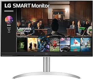 LG Smart Monitor 32SQ730S, 32" 4K UHD(3840x2160) webOS Smart Monitor, Magic Remote Control, USB Type-C, 2 x 5W Stereo Speakers, AirPlay 2   Screen Share   Bluetooth (CA Model)