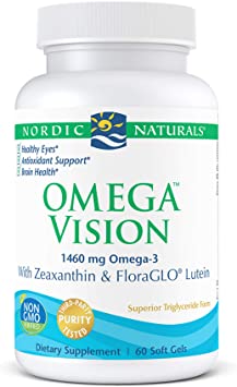 Nordic Naturals Omega Vision, Lemon - 60 Soft Gels - 1460 mg Omega-3   FloraGLO Lutein & Zeaxanthin - Long-Term Eye Health, Brain Health, Antioxidant Support - Non-GMO - 30 Servings