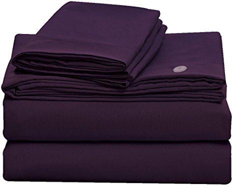 Hotel Luxury Duvet Cover Set by Bluedotsky Bedding - Highest Quality Brushed Microfiber Bedding - Hypoallergenic - Wrinkle, Fade and Stain Resistant - Ultra Silky - 3 Piece King, Eggplant