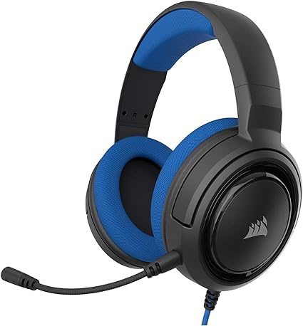 Corsair HS35 - Stereo Gaming Headset - Memory Foam Earcups - Discord Certified- Works with PC, Xbox Series X, Xbox Series S, Xbox One, PS5, PS4, Nintendo Switch and Mobile – Blue