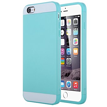 iPhone 6 Plus Case, ULAK Impact Resistant iPhone 6S Plus Case Anti-scratch Protective Shell Shockproof TPU Bumper Cover Card Slot Holder for iPhone 6/6S Plus 5.5 inch-Aqua Blue