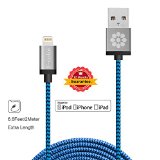 Apple Charger iPhone 6s Charger F-color8482 6ft 8 pin Apple lightning Cable Braided for iPhone 6s 6s Plus 6 6 Plus 5 5s 5c iPad Pro iPad Mini 4 iPad Air 2 mini iPod 5 and more Grey