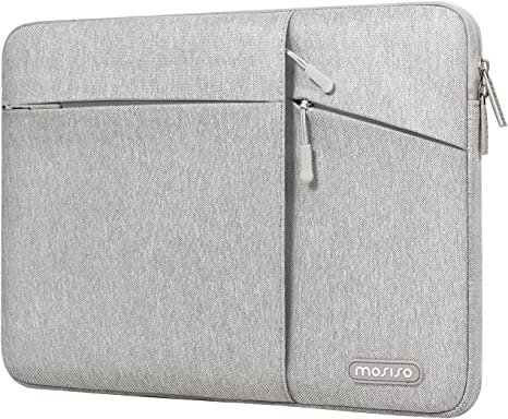 MOSISO Laptop Sleeve Bag Compatible with MacBook Air/Pro, 13-13.3 inch Notebook, Compatible with MacBook Pro 14 inch 2023-2021 A2779 M2 A2442 M1 with Horizontal Vertical&Right Bevel Pockets, Gray