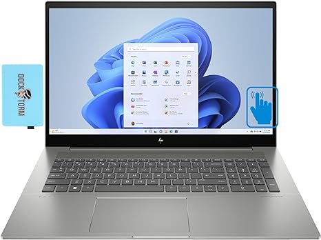 HP Envy 17t 17.3" Touchscreen FHD IPS Laptop (Intel i7-13700H 14-Core 1.70GHz, 32GB RAM, 512GB PCIe SSD, Intel Iris Xe, Backlit KYB, 2 Thunderbolt 4, WiFi 6E, BT 5.3, Win 11 Home) Bundle w/DKZ Hub