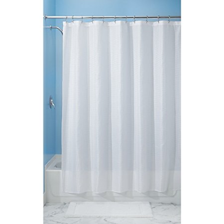 InterDesign 96-Inch Carlton Spa Long Shower Curtain, White