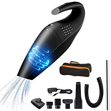 Handheld Vacuum Cordless, Yatuela Portable Hand Vacuum 5KPA Powerful Cyclonic Suction Cleaner, 12V 120W Quick Rechargeable Li-ion Tech, Lightweight Wet Dry Dust Buster for Home and Car Cleaning, Black