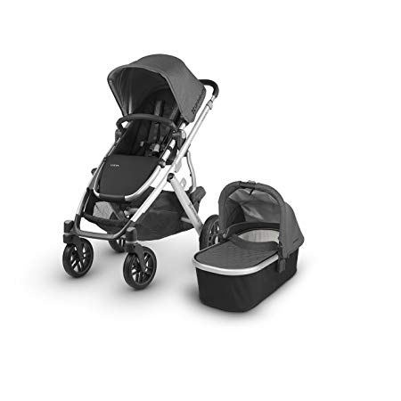 2018 UPPAbaby Vista Stroller -Jordan (Charcoal Melange/Silver/Black Leather)