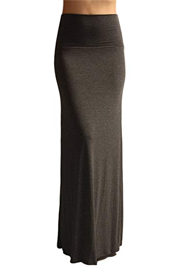 Azules Women'S Rayon Span Regular to Plus Size Maxi Skirt - Solid