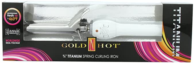 Gold 'N Hot Professional Titanium Spring Curling Iron, 3/4 Inch
