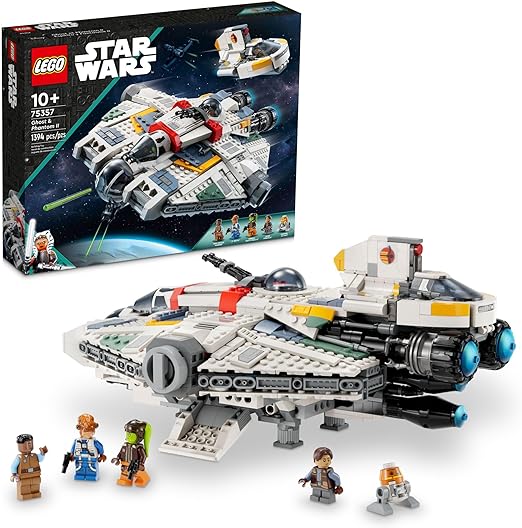 LEGO Star Wars: Ahsoka Ghost & Phantom II 75357 Star Wars Playset Inspired by The Ahsoka Series, Featuring 2 Buildable Starships and 5 Star Wars Figures Including Jacen Syndulla and Chopper