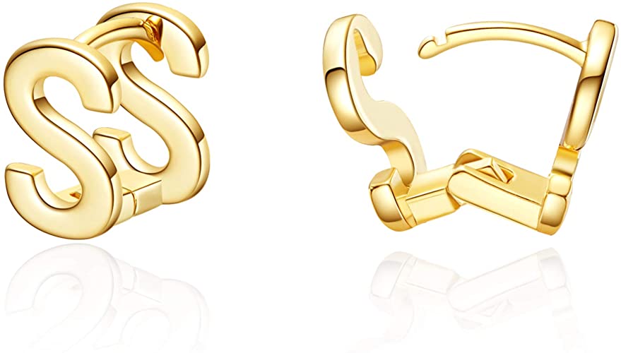 Initial Stud Earrings for Women 14K Gold Plated 26 Letters A-Z Earrings Valentine's Day Jewelry Gifts